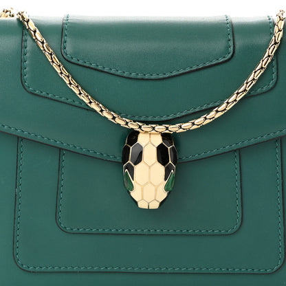 Bulgari Calfskin Small Serpenti Forever Snake Strap Crossbody Bag Emerald Green 8 of 11