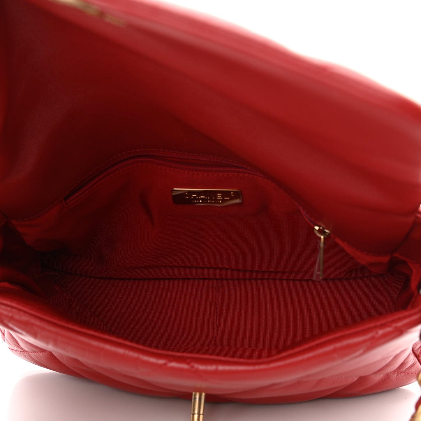 Goatskin Quilted Large Chanel 19 Flap Red