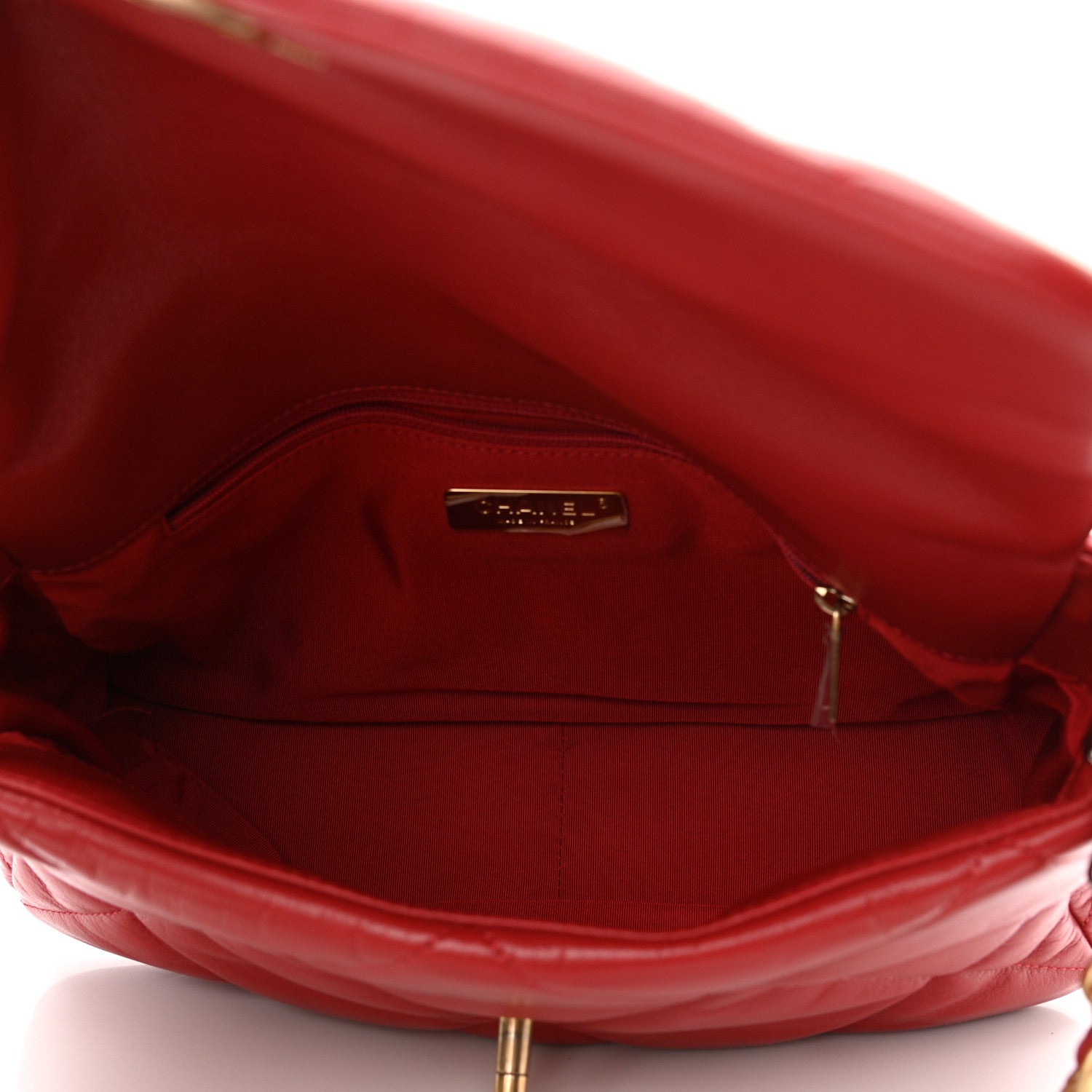 Chanel Goatskin Quilted Large Chanel 19 Flap Red 5 of 10