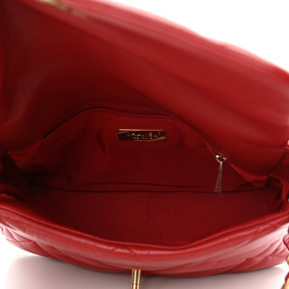 Chanel Goatskin Quilted Large Chanel 19 Flap Red 5 of 10