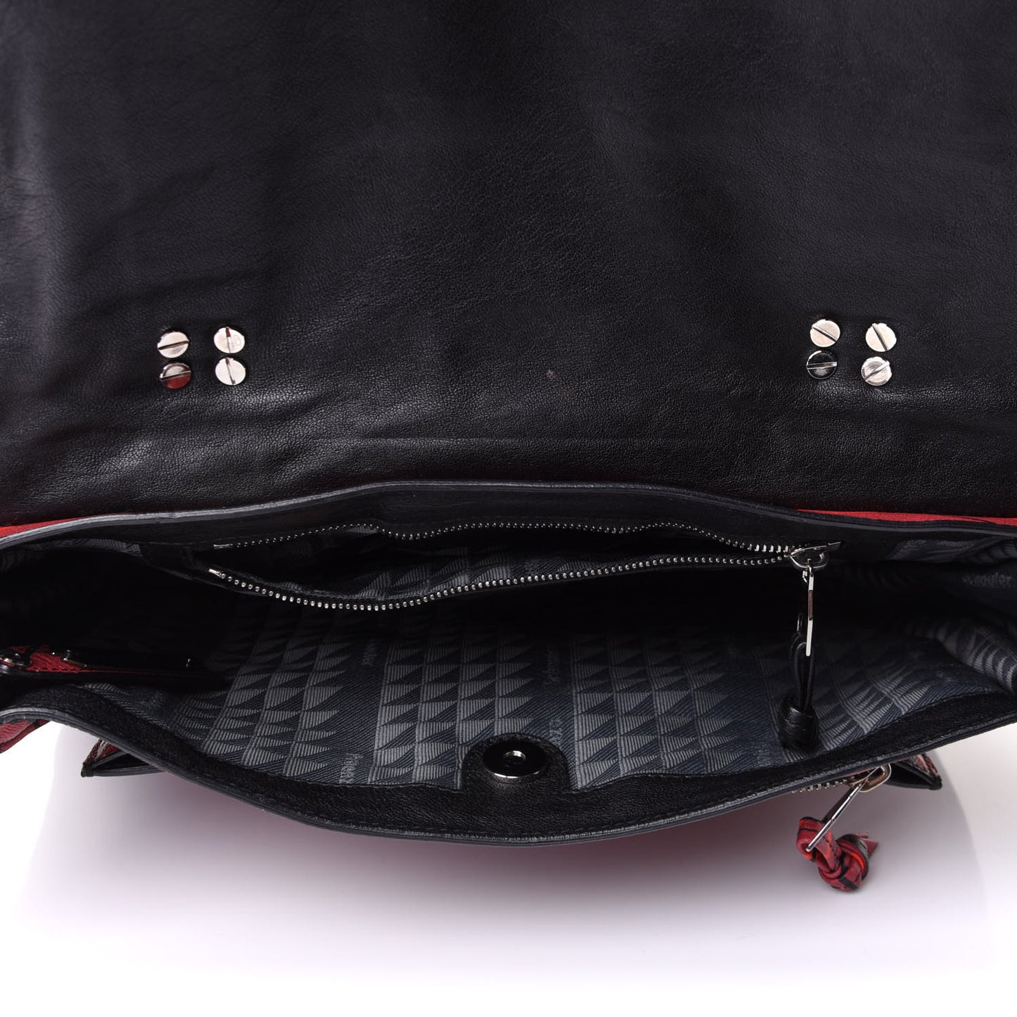 Calfskin Scribble Print Medium PS1 Satchel Red