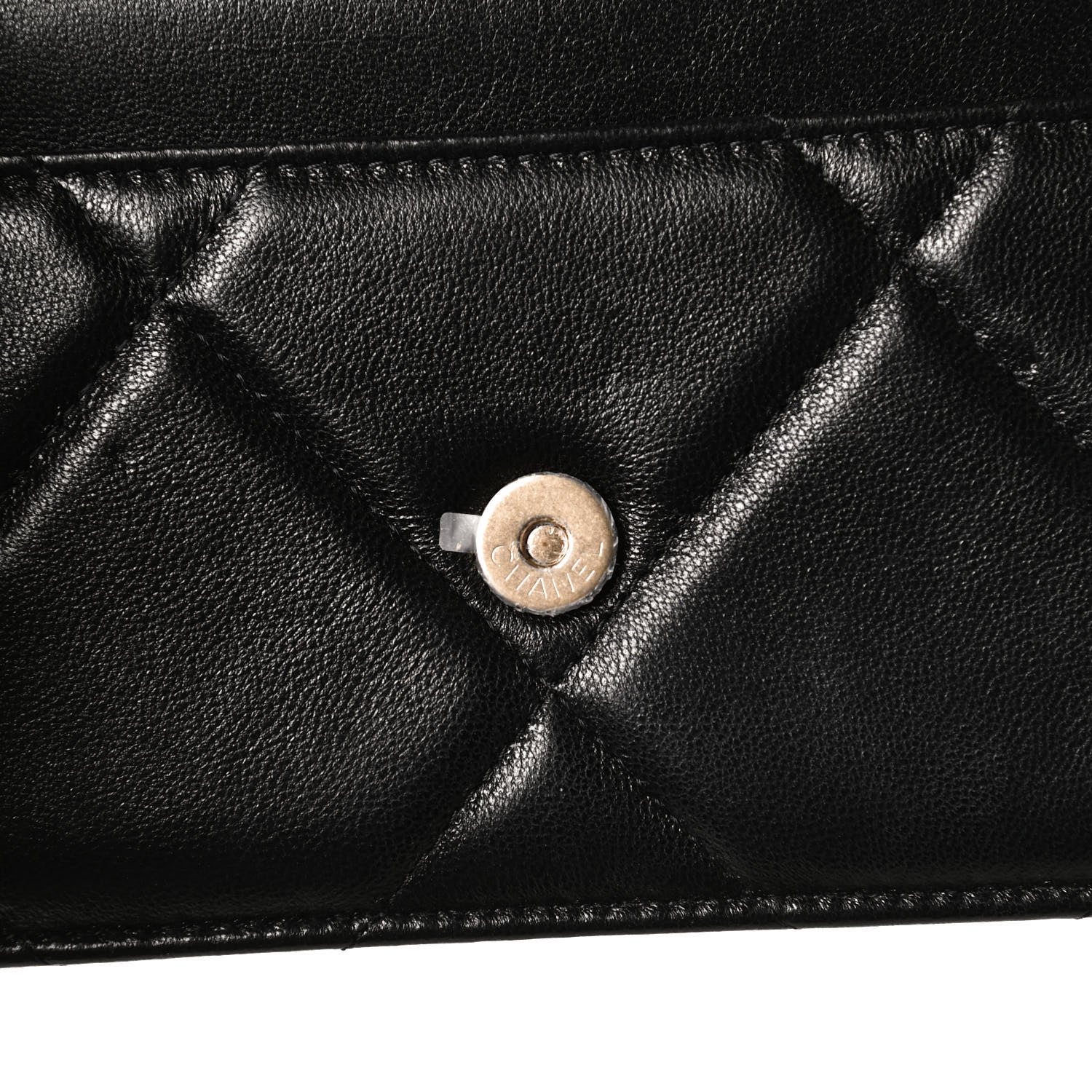 Chanel Shiny Goatskin Quilted Chanel 19 Wallet On Chain WOC Black 12 of 13