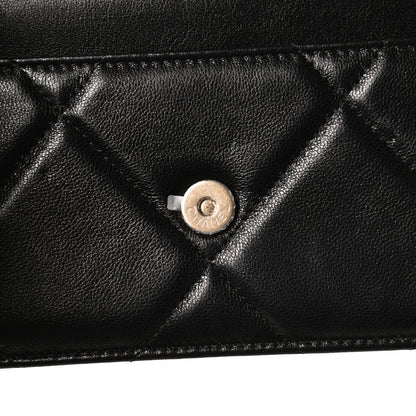 Chanel Shiny Goatskin Quilted Chanel 19 Wallet On Chain WOC Black 12 of 13