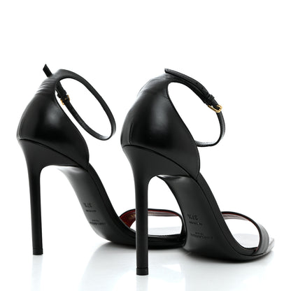 Saint Laurent Calfskin Amber 105 Ankle Strap Sandals 37.5 Black 4 of 8
