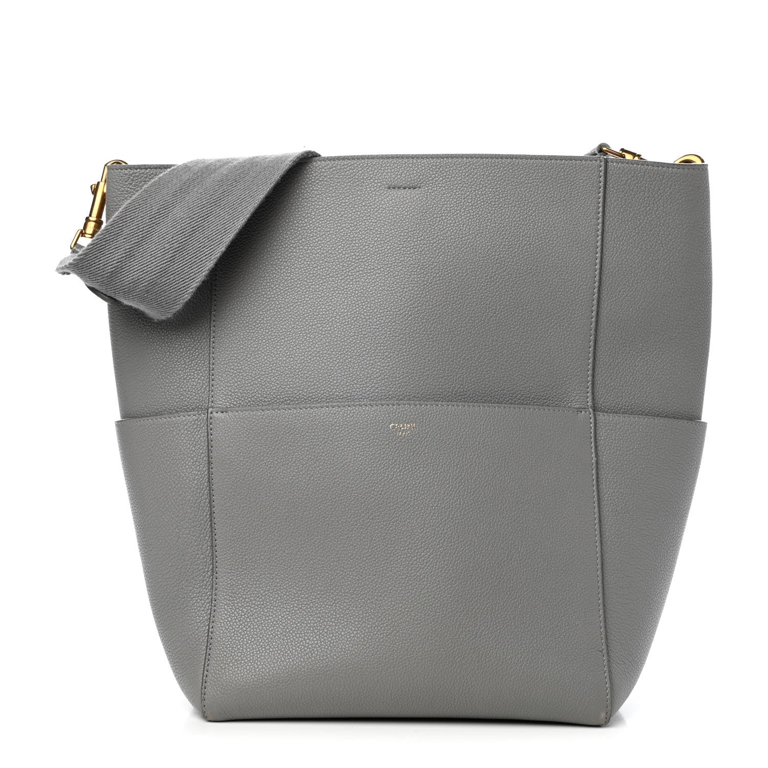 Celine Soft Grained Calfskin Sangle Bucket Bag Cloud 1 of 8