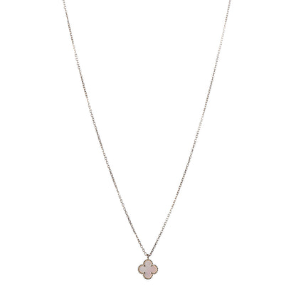 Van Cleef & Arpels 18K Yellow Gold Mother of Pearl Sweet Alhambra Pendant Necklace 1 of 8