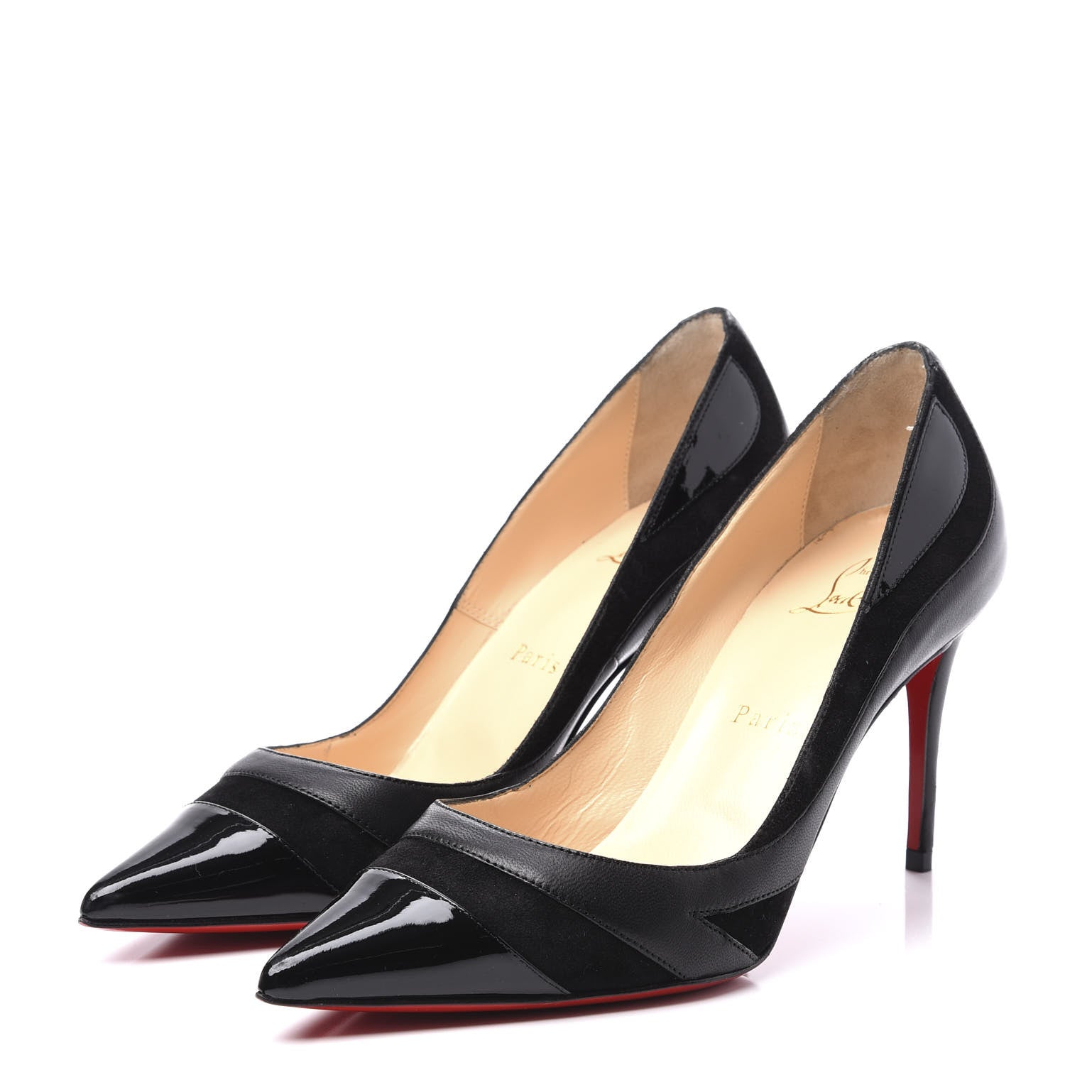 Christian Louboutin Nappa Patent Veau Velours Eklectica 85 Pumps 36.5 Black 2 of 10