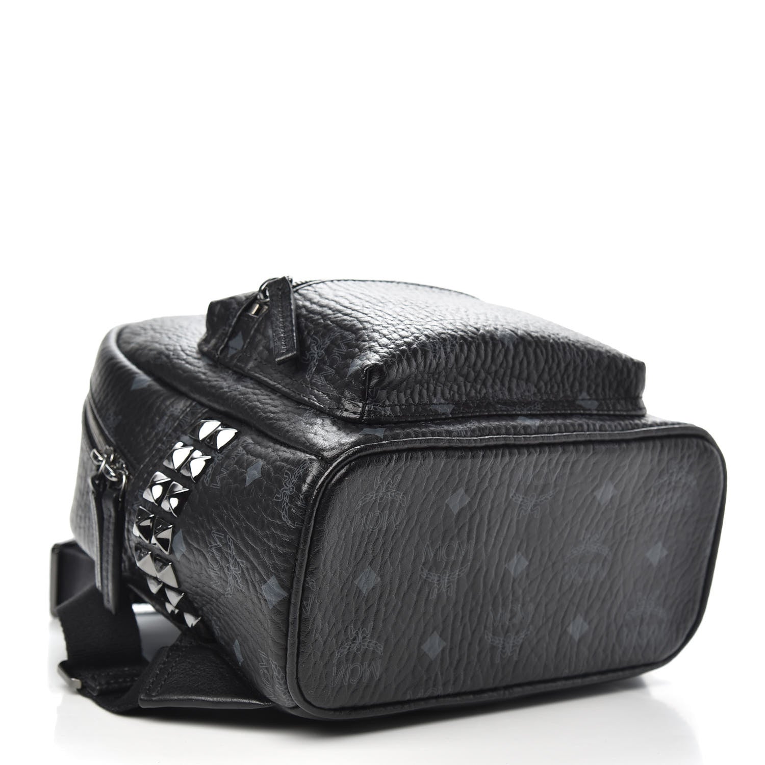 MCM Visetos Side Stud Mini Stark Backpack Black 3 of 7