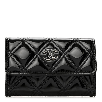 Chanel Patent Quilted Flap Card Holder Black 1 of 8