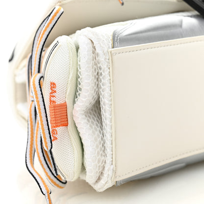 Balenciaga Faux Calfskin Fabric Glow In The Dark Small Sneakerhead Top Handle Bag White Orange 9 of 10