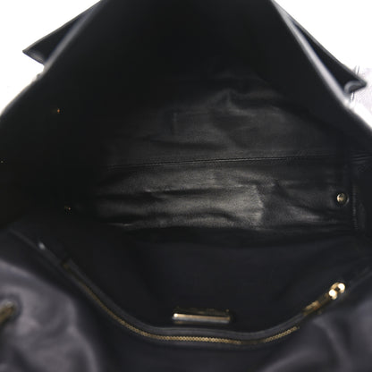 Salvatore Ferragamo Calfskin Sofia Rainbow Top Handle Bag Black 5 of 9