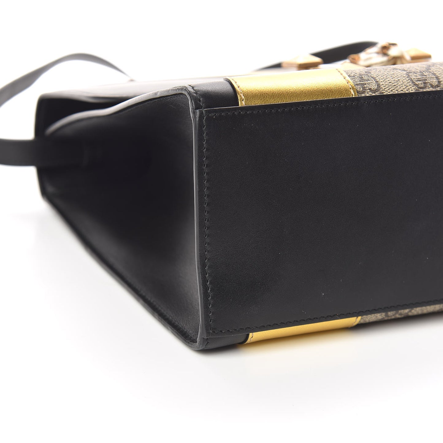 Nappa GG Supreme Monogram Medium Osiride Top Handle Bag Black Oro Vecchio Beige Ebony