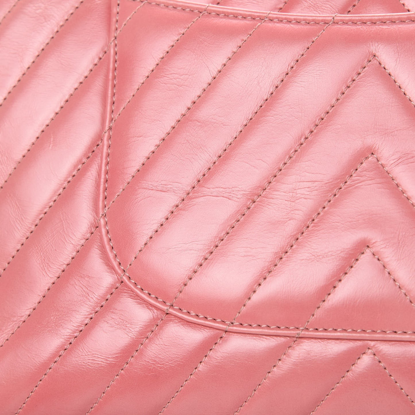Calfskin Lizard Chevron Quilted Medium Coco Handle Flap Pink