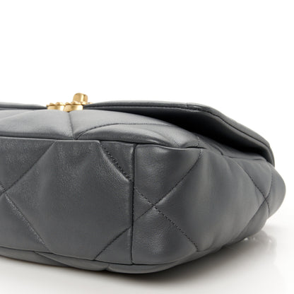 Chanel Lambskin Quilted Medium Chanel 19 Flap Dark Grey 10 of 11