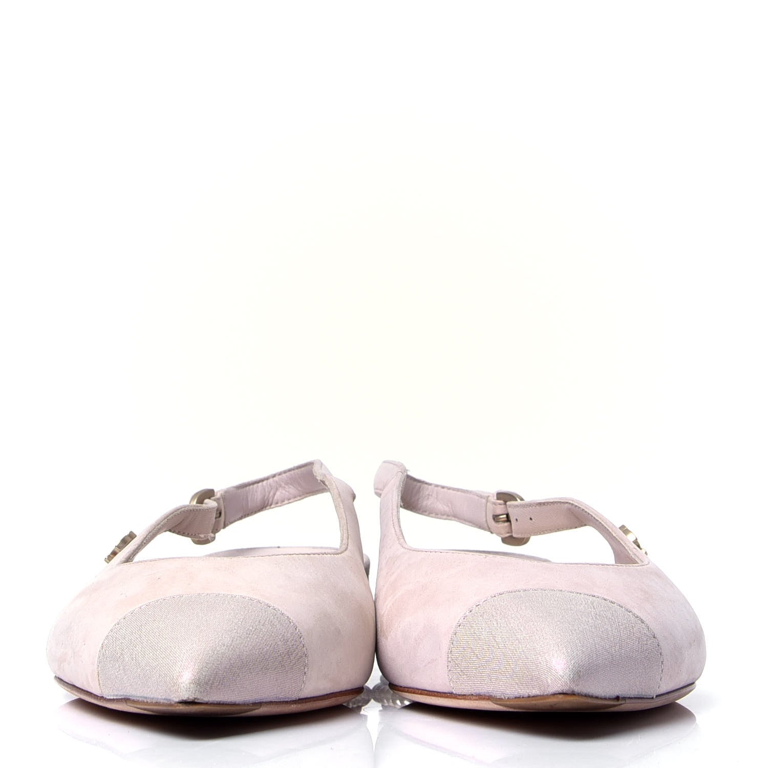 Chanel Suede Grosgrain Pearl Cap Toe CC Slingback 36 Pink 3 of 6