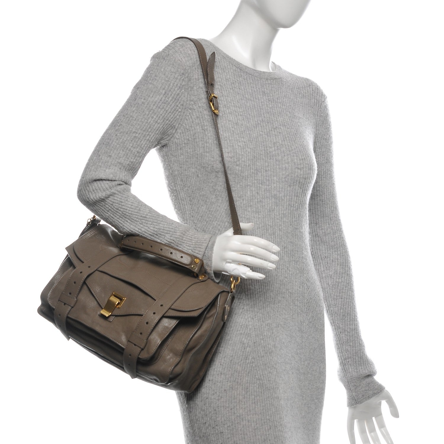 Proenza Schouler Lambskin Medium PS1 Satchel Smoke 2 of 9
