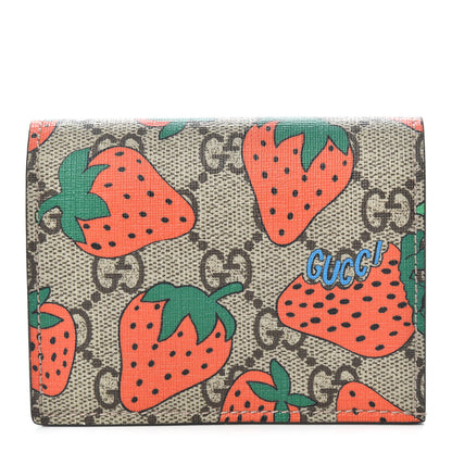Gucci GG Supreme Monogram Strawberry Card Case 1 of 8