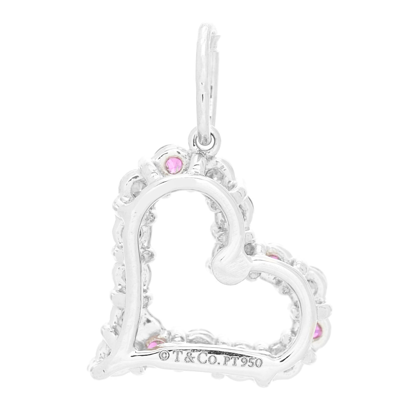 Platinum Diamond Pink Sapphire Mini Heart Charm