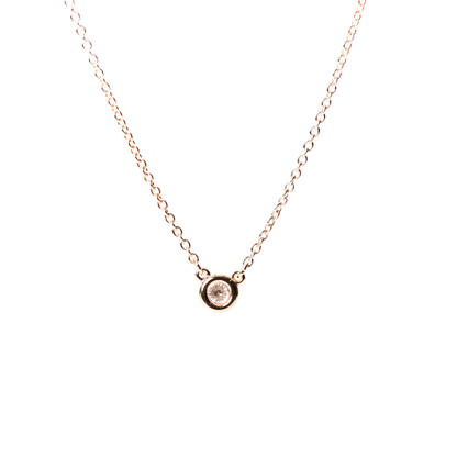 Tiffany 18K Rose Gold Diamond .07ct Elsa Peretti Diamonds by the Yard Pendant Necklace 3 of 6