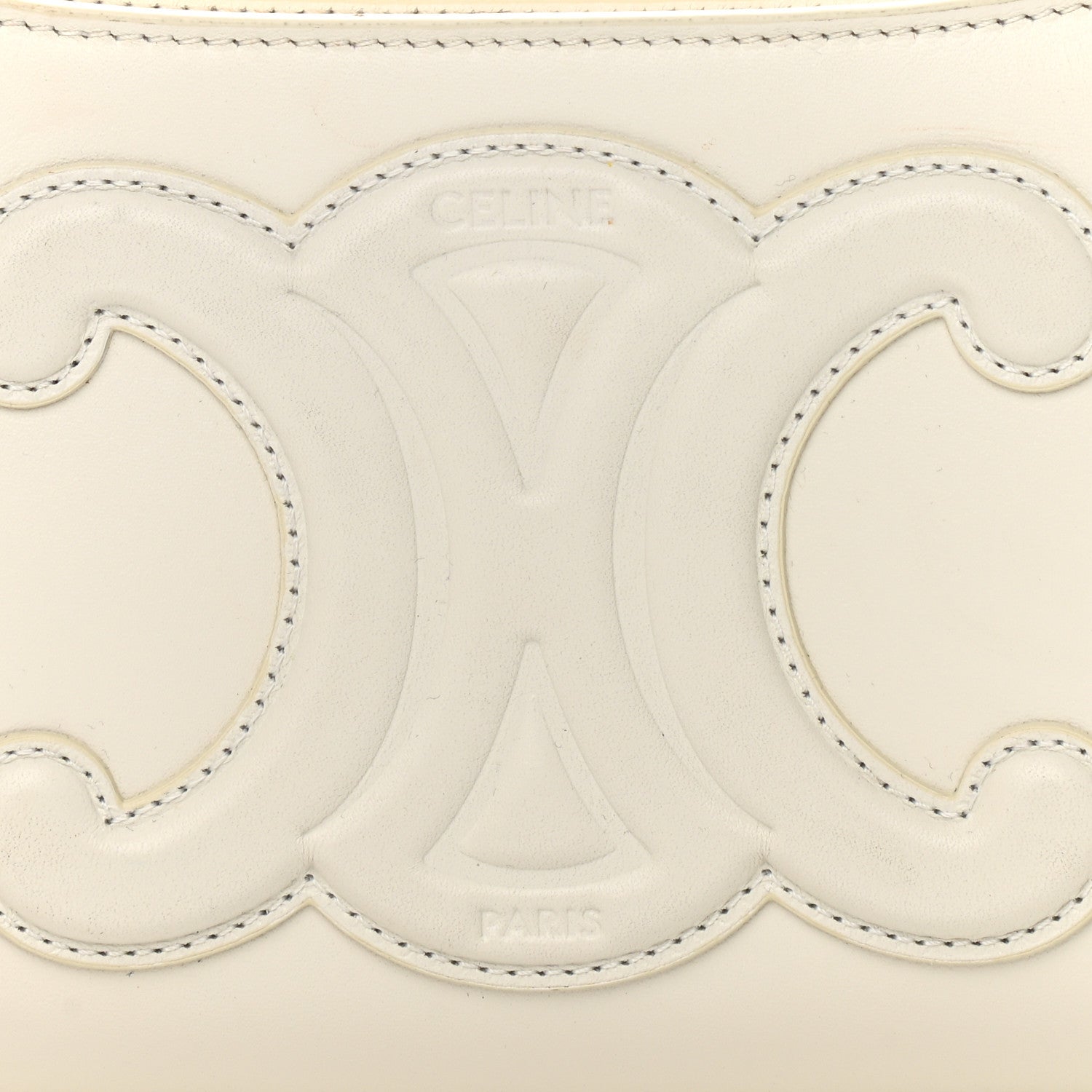 Celine Smooth Calfskin Cuir Triomphe Shoulder Bag White 9 of 15