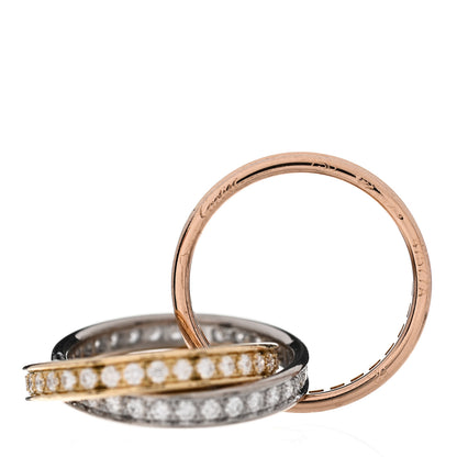 Cartier 18K White Yellow Pink Gold Diamond Trinity Ring 52 6 4 of 4