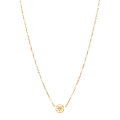 Christian Dior 18K Yellow Gold Diamond Mini Rose Des Vents Necklace 1 of 6