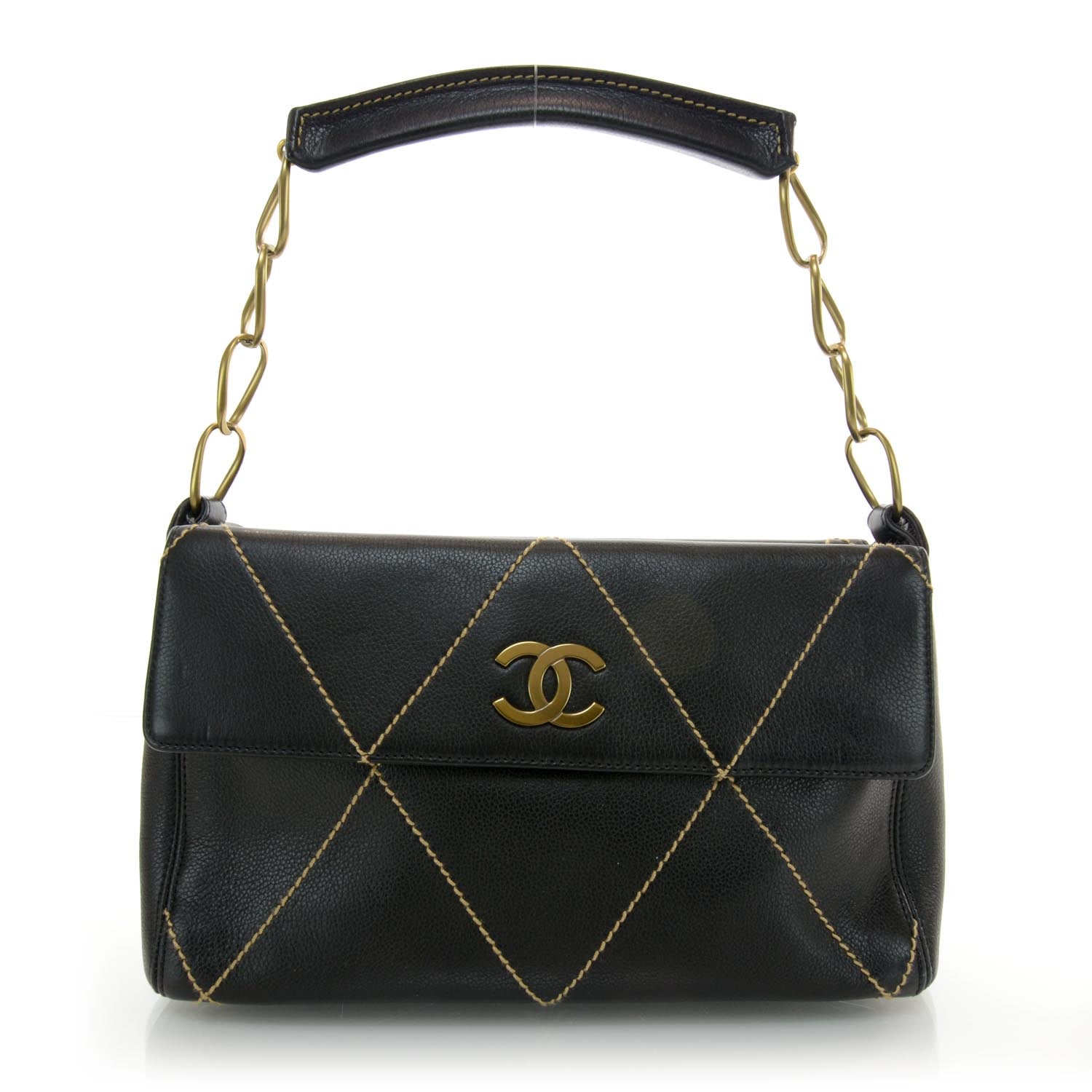 Chanel Diamond Stitch Surpique Bag Black 1 of 8