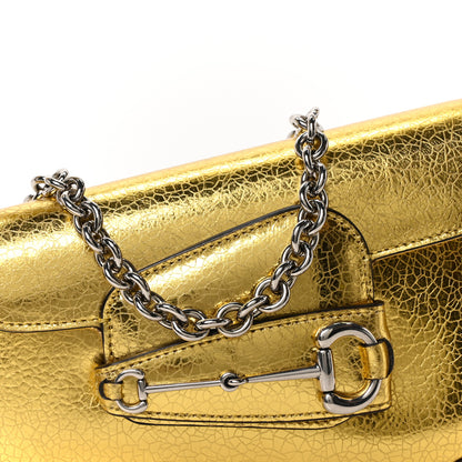 Gucci Metallic Demetra Mini Horsebit 1955 Asymmetric Shoulder Bag Gold 8 of 10