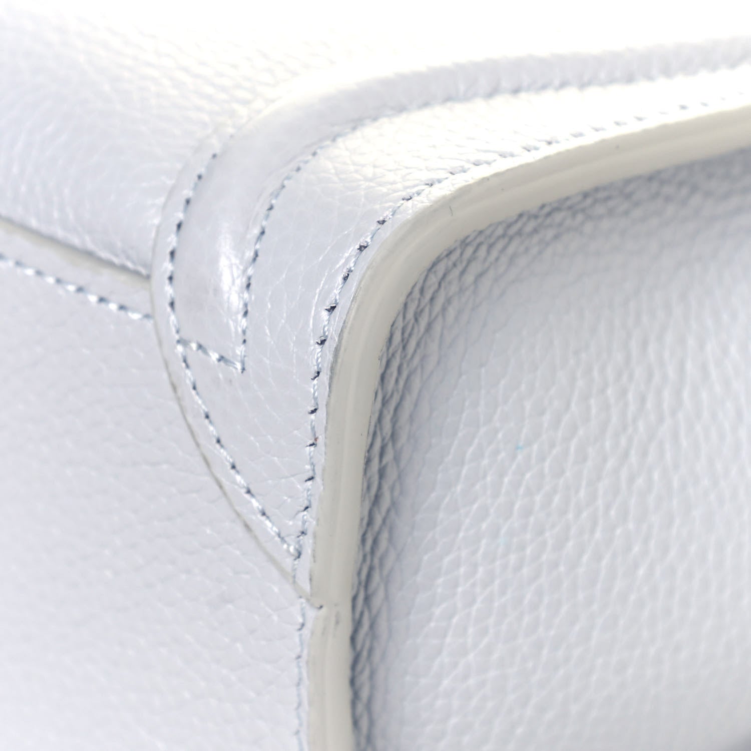 Celine Drummed Calfskin Nano Luggage Pearl 13 of 14