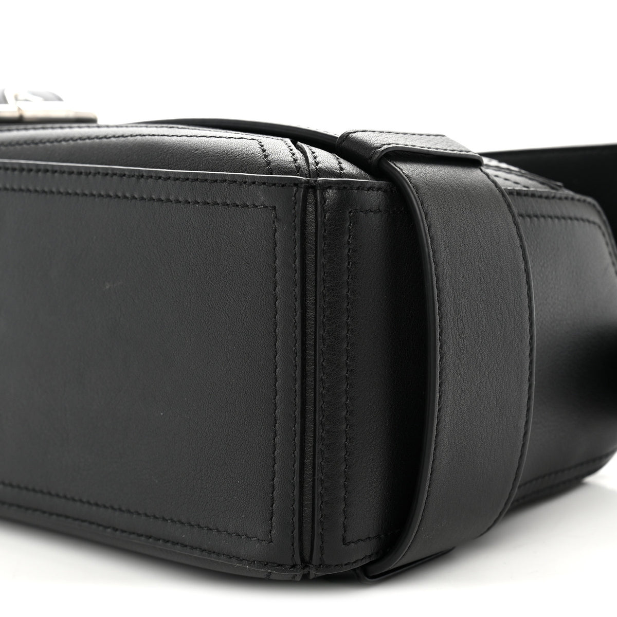 Shiny Calfskin Small Puzzle Biker Bag Black