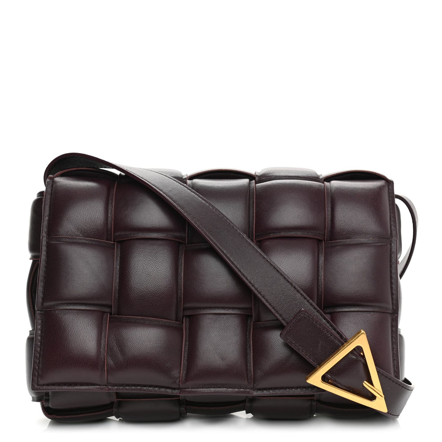 Nappa Maxi Intreccio Padded Cassette Crossbody Bag Grape