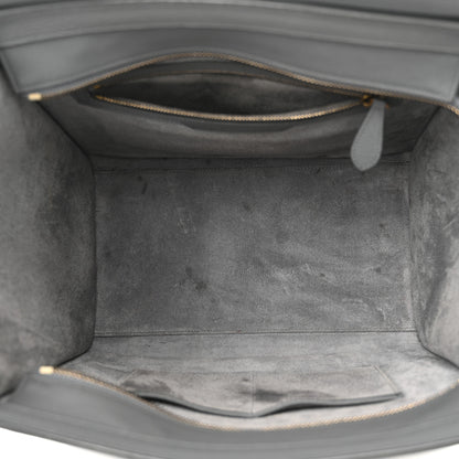 Celine Drummed Calfskin Mini Luggage Kohl 5 of 20