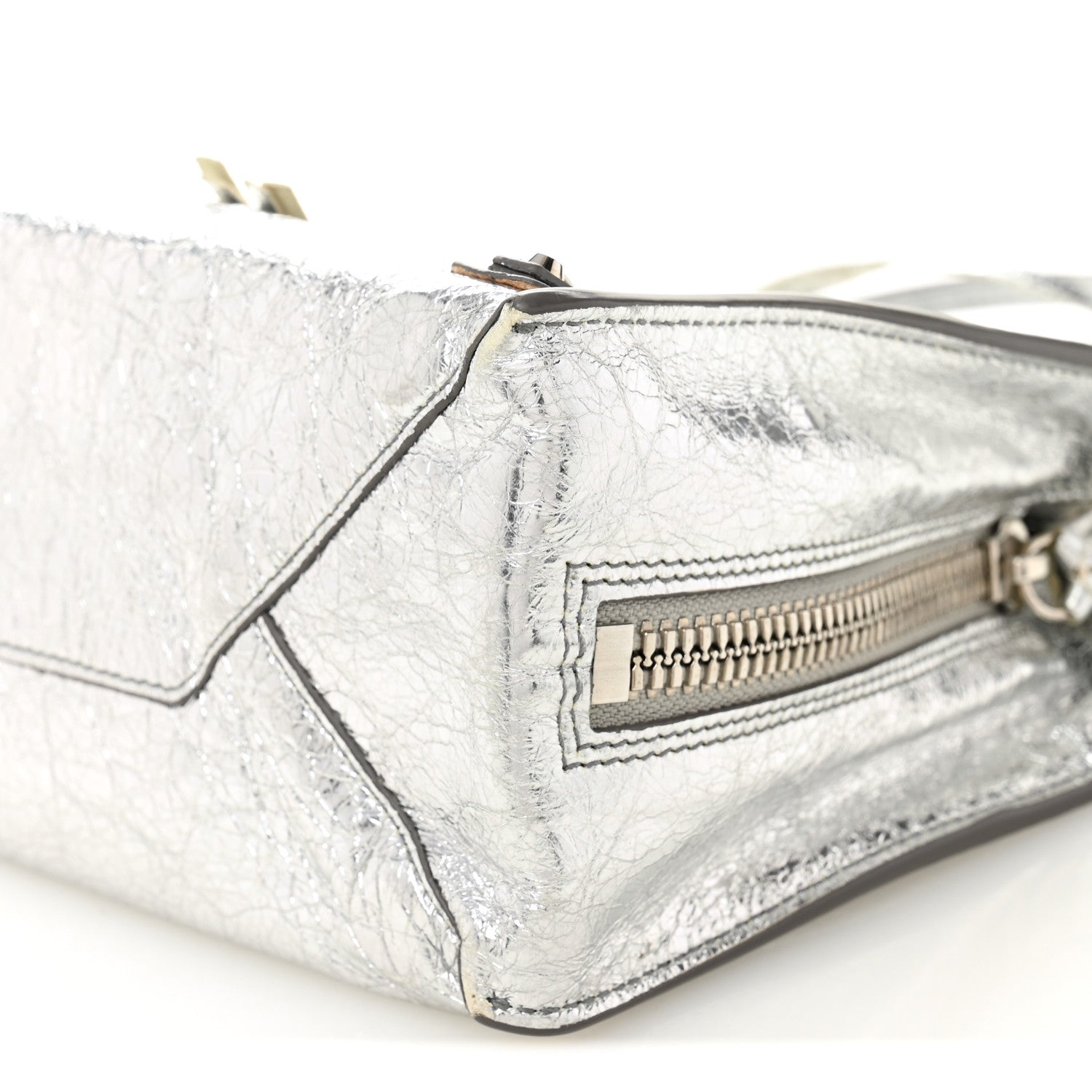 Balenciaga Metallic Calfskin Papier Mini A4 Tote Silver 11 of 12