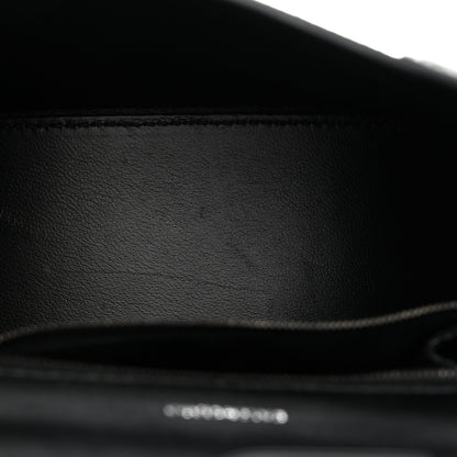Balenciaga Matte Calfskin Snake Embossed Tonal B Small Hourglass Top Handle Bag Black 5 of 10