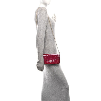 Louis Vuitton Vernis Felicie Chain Wallet Magenta 3 of 19