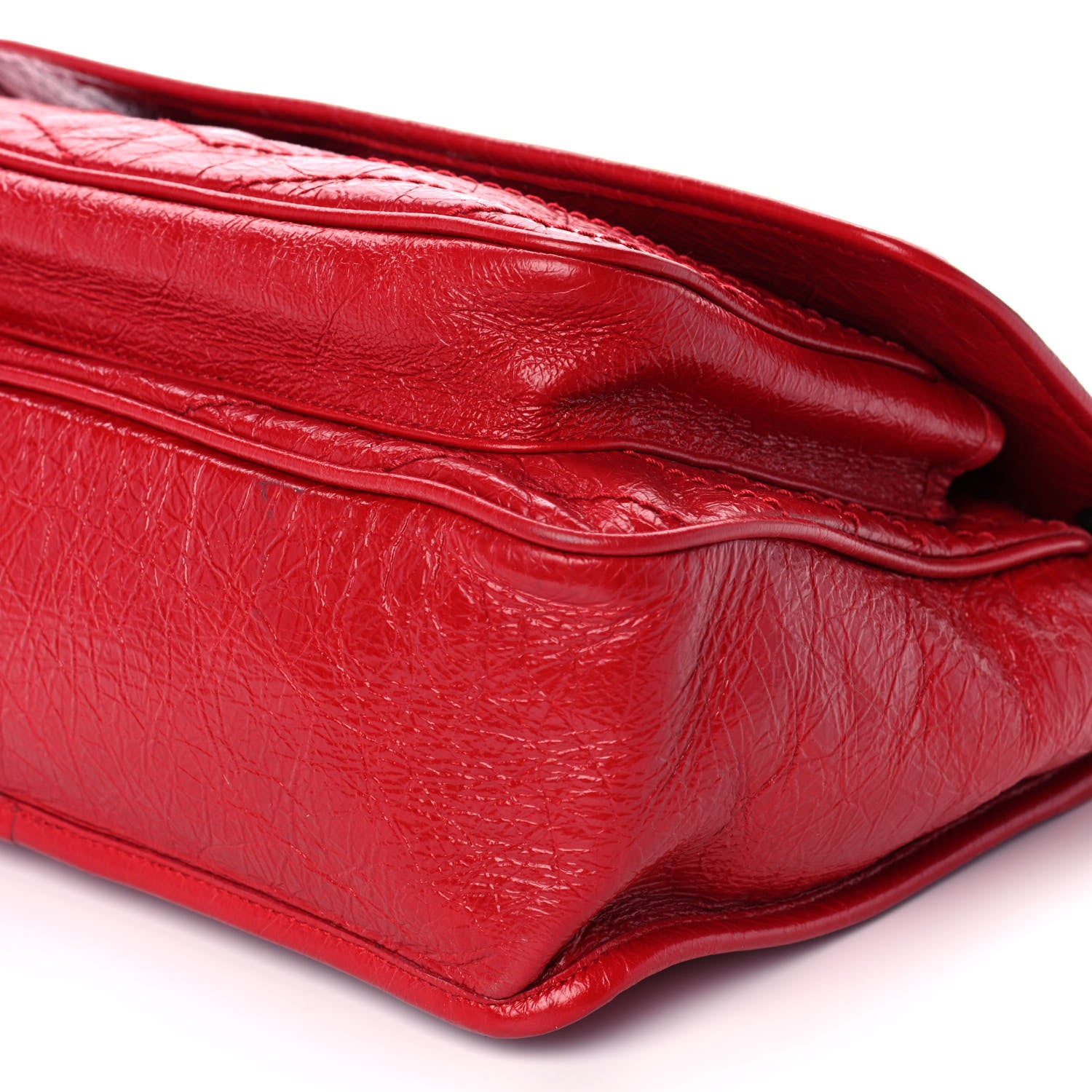 Saint Laurent Crinkled Calfskin Matelasse Monogram Medium Niki Chain Satchel Rouge Eros 12 of 12