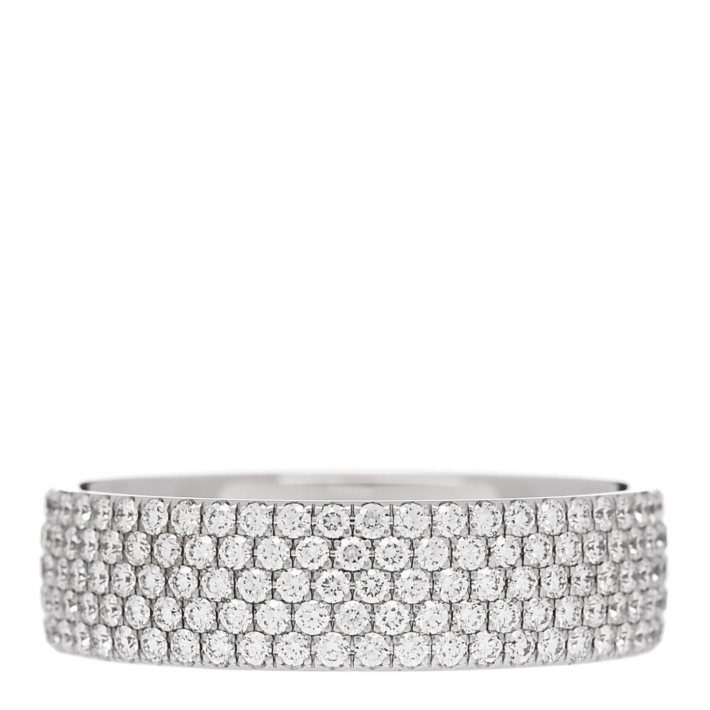18K White Gold Diamond Metro Five-Row Ring 53 6.5