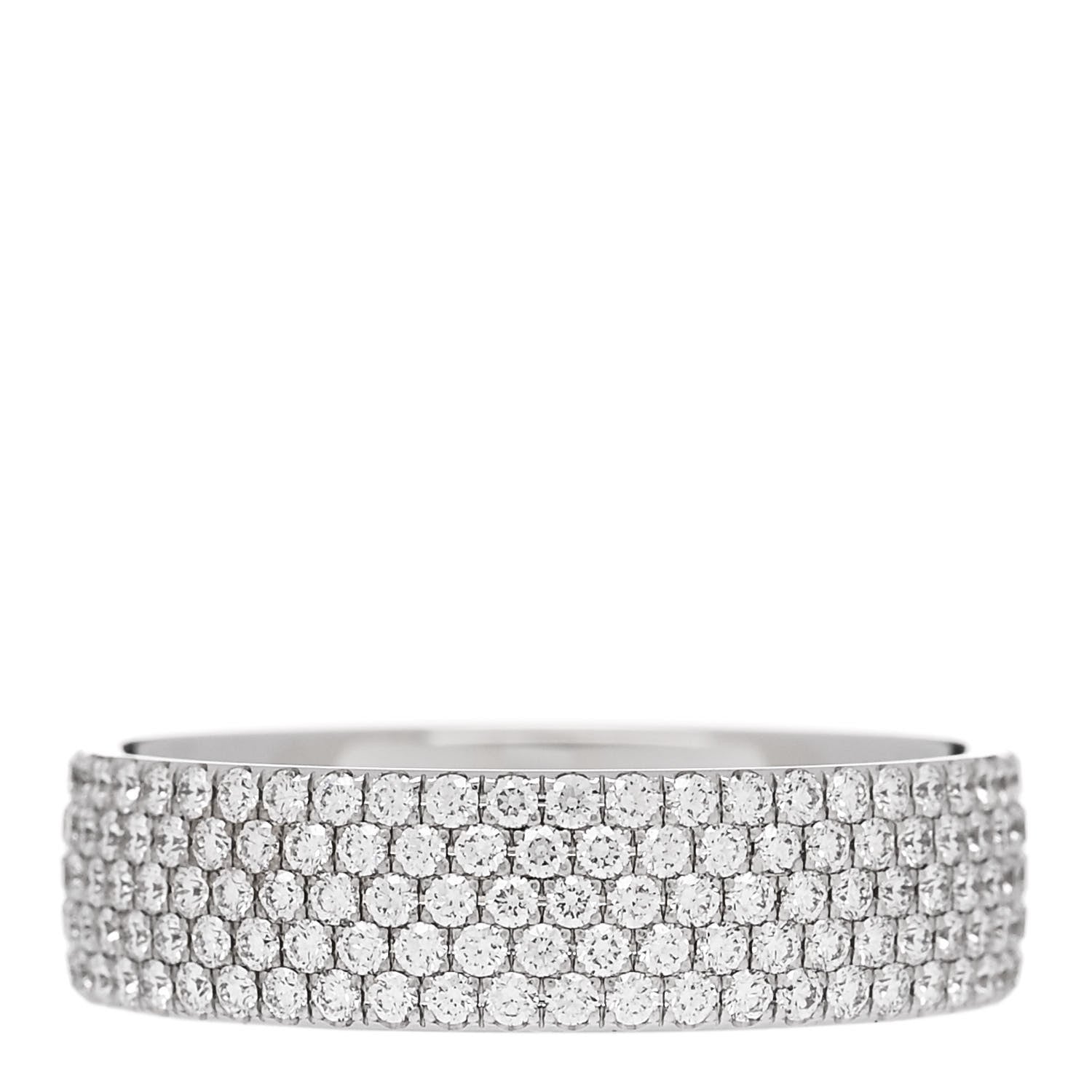 Tiffany 18K White Gold Diamond Metro Five-Row Ring 53 6.5 3 of 5