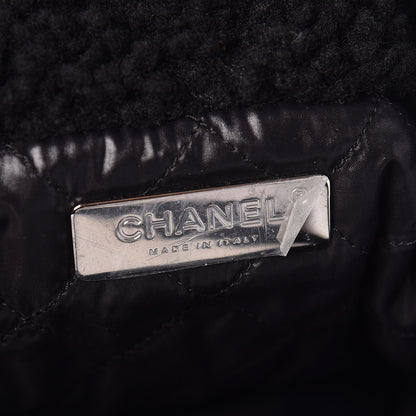 Chanel Shearling Sheepskin Large Coco Neige Tote Black 6 of 10