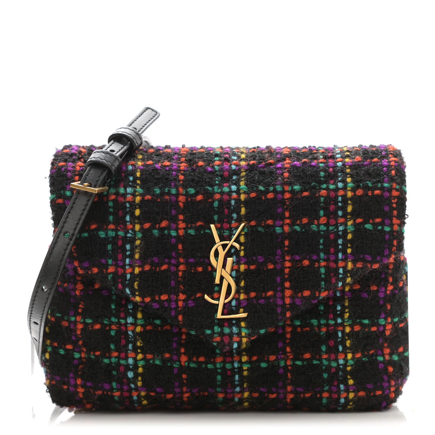 Saint Laurent Tweed Toy Loulou Shoulder Bag Black 1 of 8