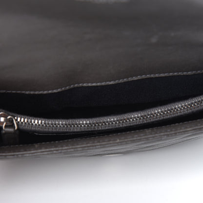 Saint Laurent Sheepskin Matelasse Chevron Monogram College Chain Wallet Coal 5 of 14