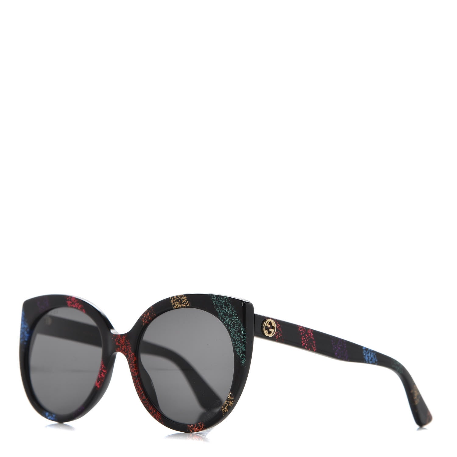 Gucci Cat Eye Glitter Sunglasses GG 0325S Black 1 of 8