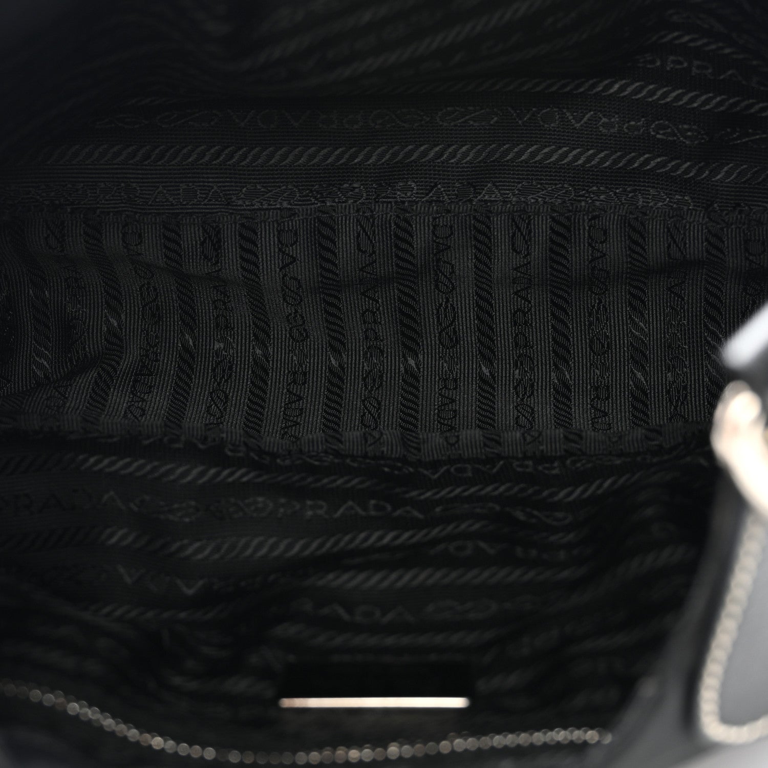 Prada Tessuto Nylon Moon Shoulder Bag Black 5 of 12