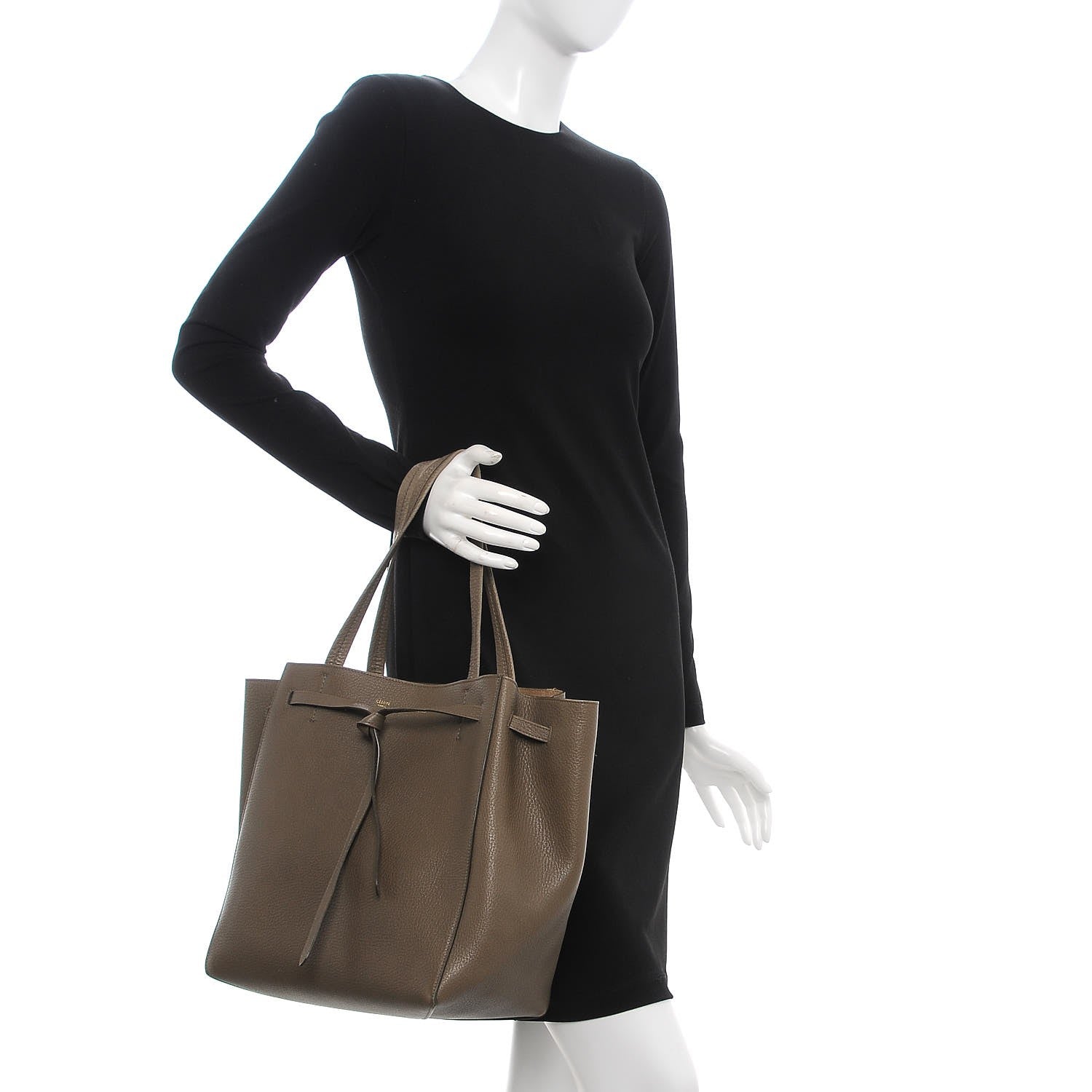 Celine Soft Grained Calfskin Small Belt Cabas Phantom Taupe 2 of 12