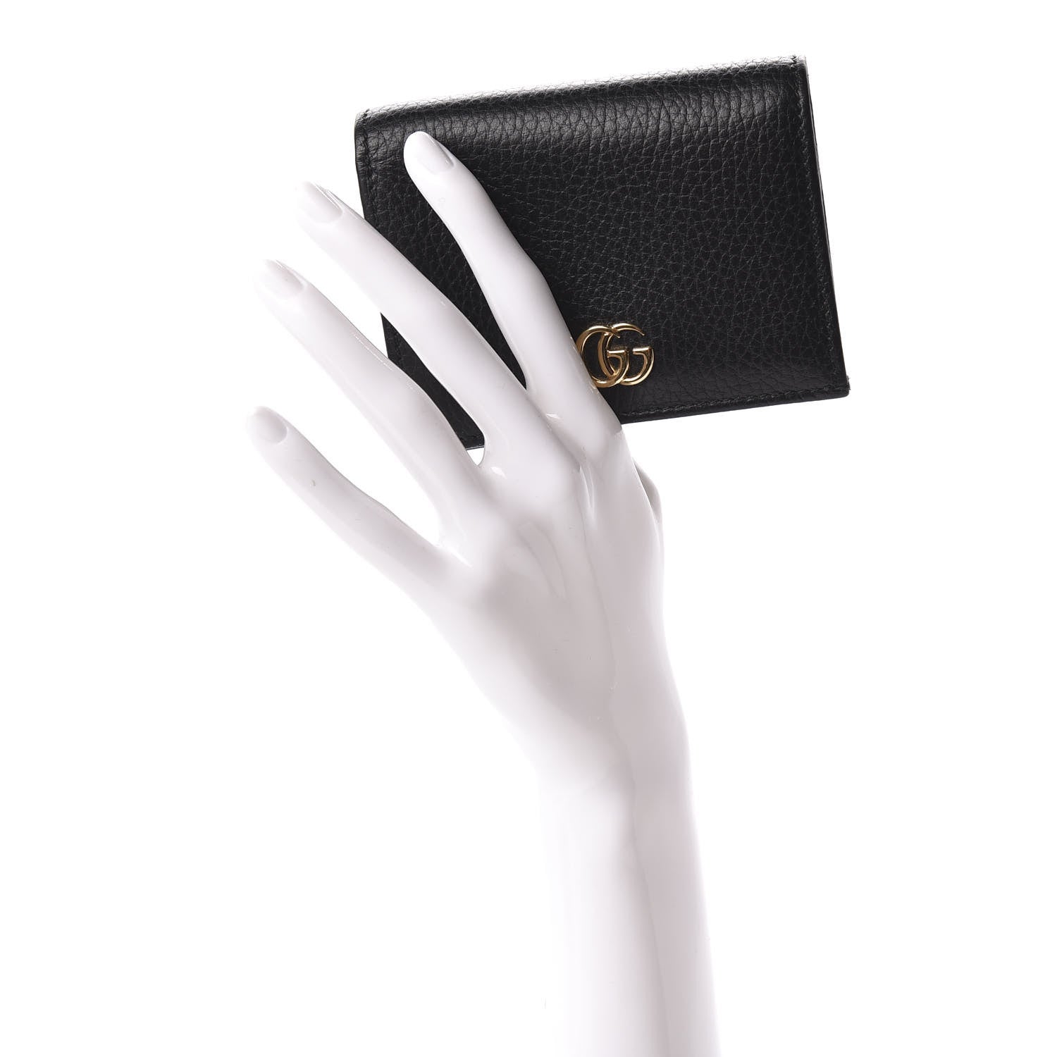 Gucci Pebbled Calfskin GG Marmont Card Case Black 2 of 10
