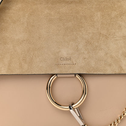 Chloe Suede Calfskin Medium Faye Shoulder Bag Pearl Beige 8 of 10