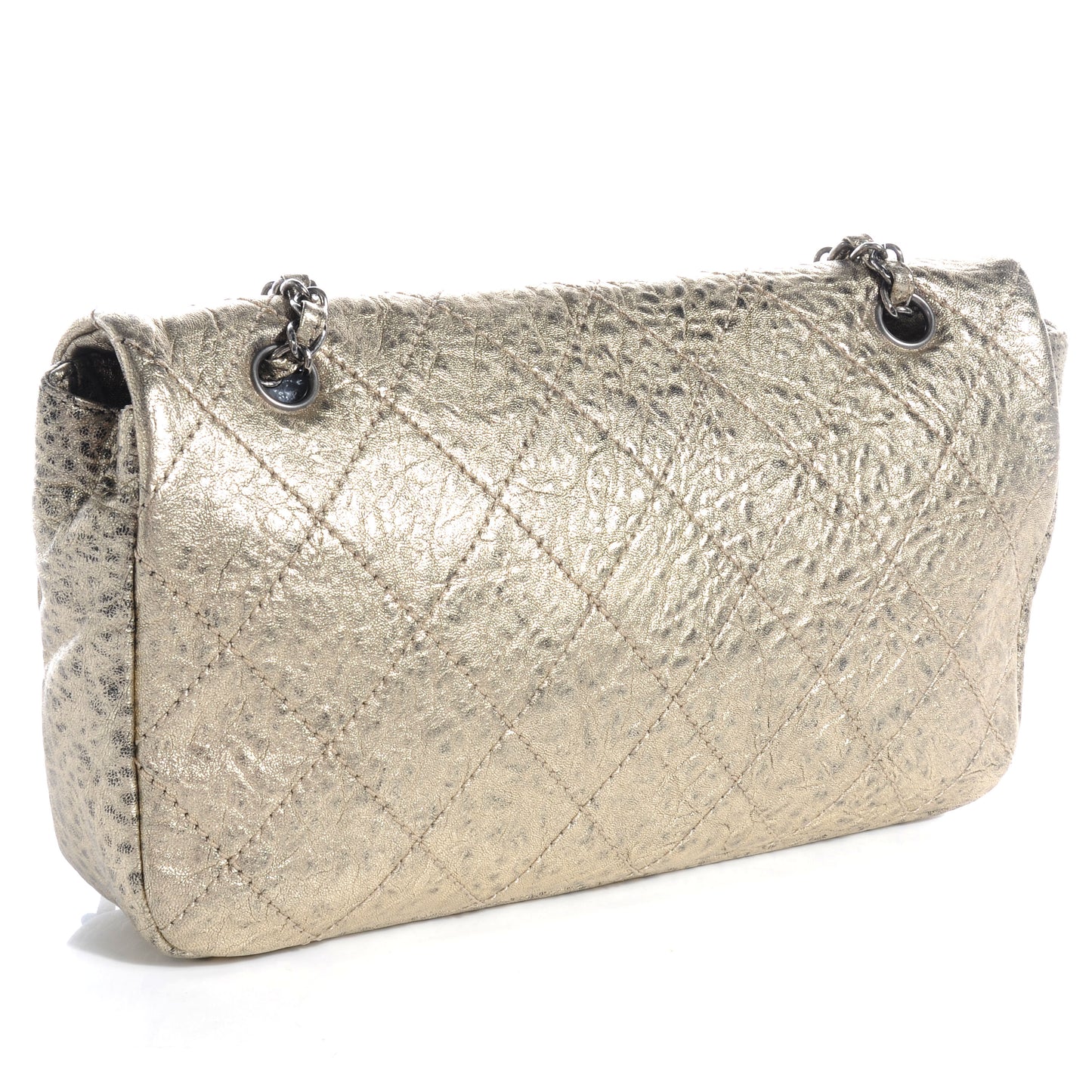 Distressed Lambskin Le Marais Ligne Flap Gold