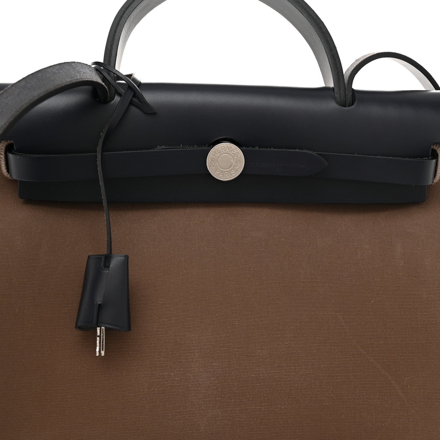 Hermes Vache Hunter Toile Herbag Zip 31 PM Etoupe Bleu Saphir 9 of 12