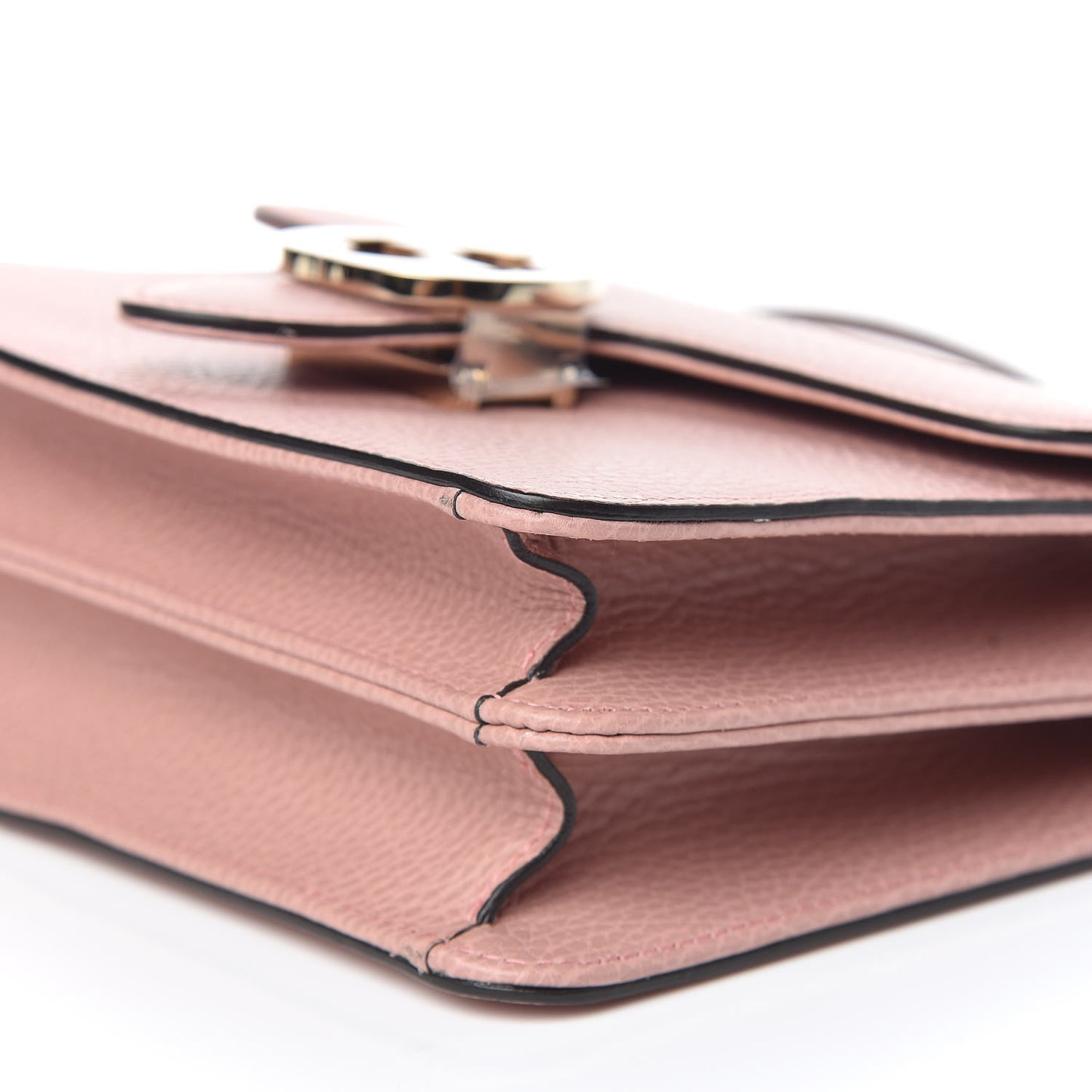 Dollar Calfskin Small Interlocking G Shoulder Bag Soft Pink