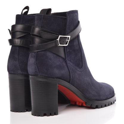 Christian Louboutin Crosta Wax Trapeurdekoi 70 Ankle Boots 38 Navy 4 of 7